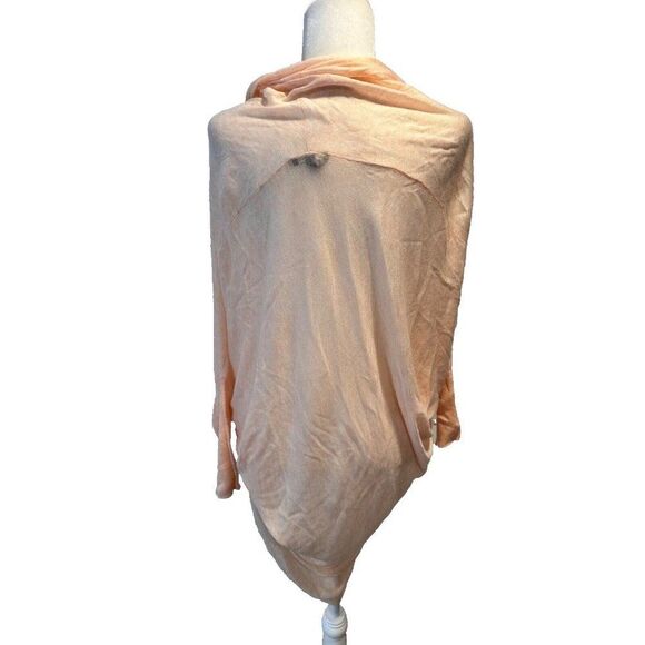 Eileen Fisher Pastel Orange Slub Merino Wool Blend Cardigan Small - Picture 2 of 7